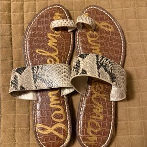 Sam Edelman Brown and Snake Print Sandals